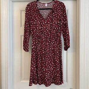 Old Navy Patterned 3/4 Sleeve Dress